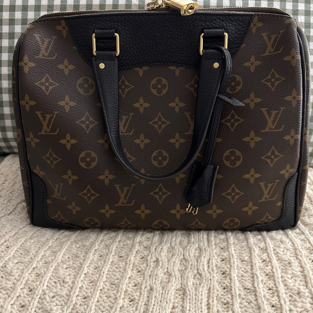 Louis Vuitton Brown and Black Monogram Satchel